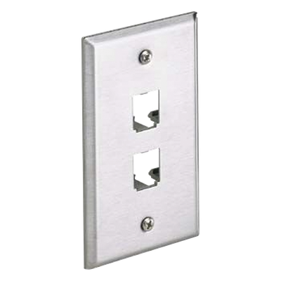 PANDUIT CFP2SY - Placa de Pared Vertical / Acero Inoxidable Grado 304 / 2 Puertos Mini-Com / 2.75 x 4.5 pulgadas | SIERRA STORE