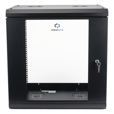 Gabinete de Pared / 12U / 19" / 455 mm Profundidad / Cristal Templado / 80 kg Carga / 1.99 x 2.04 x 1.57 pies | SIERRA STORE