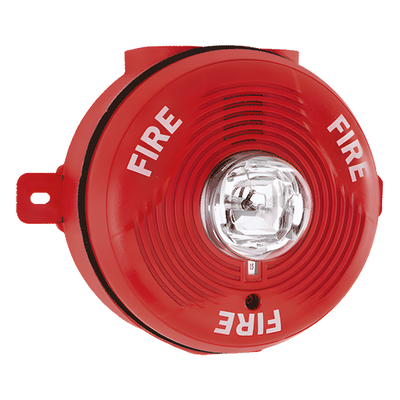 Sirena con Lámpara Estroboscópica para Exterior, Montaje en Techo, Nivel de Candelas Seleccionable, Color Rojo | SIERRA STORE