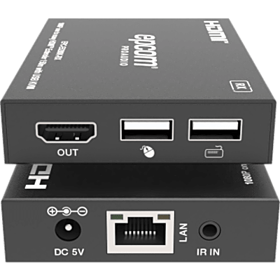 Extensor HDMI con KVM | Sobre IP | Transmisión hasta 150m | Cat5e/6 | HDCP 1.4 | 1080p | Control IR | Compatible con Switch 1G | SIERRA STORE
