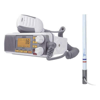 Kit de radio marina VHF / 156-163 MHz / Antena 2.4 m (7.9 ft) / 25 W / IPX4 / GPS integrado | SIERRA STORE