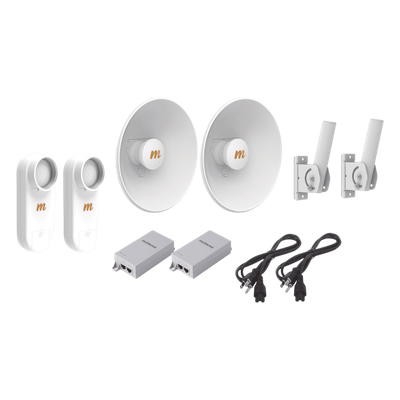 Kit de 2 radios C5X / Con antena N5-X25-2PACK (25 dBi) / Frecuencia extendida (4.9 a 6.4 GHz) / Incluye inyector POE / cable de | SIERRA STORE