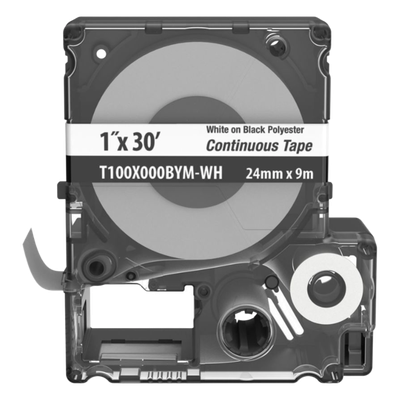 PANDUIT T100X000BYM-WH - Casete de Cinta Continua / Poliéster / 1' x 30' / Blanco sobre Negro / -40°C a 125°C | SIERRA STORE
