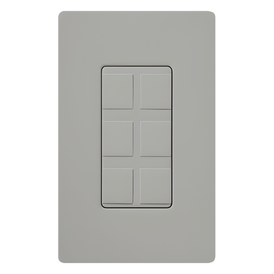 Marco de 6 puertos / Conectores snap-in / Incluye 6 insertos ciegos / Acabado brillante gris / Línea Claro / Placa CW-1-GR por separado | SIERRA STORE