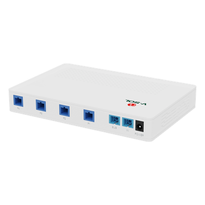 Splitter Activo 1x4 para Alimentación de 4 Dispositivos POF, 1 Puerto de cascadeo para continuidad, puertos SC/UPC | SIERRA STORE