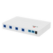 Splitter Activo 1x4 para Alimentación de 4 Dispositivos POF, 1 Puerto de cascadeo para continuidad, puertos SC/UPC | SIERRA STORE