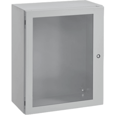 Gabinete Concept con Puerta de Ventana / 610 x 610 x 203 mm (24 x 24 x 8 in) / NEMA 4/12 / IP66 / Acero Gris Claro RAL 7035 | SIERRA STORE