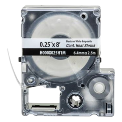 PANDUIT H000X025H1M - Casete de Etiquetas / Tubo Termocontráctil / 6.4 mm (0.25 in) Ancho / 2.4 m (7.87 ft) Largo / Calibre 22-18 AWG | SIERRA STORE