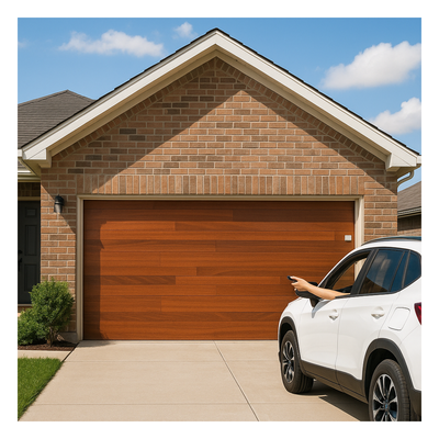 ACCESSPRO APDOOR-167GF - Puerta de Garage / Estilo Americano / Acabado Laminado Premium / Madera Clara / 16x7 Pies / Panel Calibre 26 | SIERRA STORE