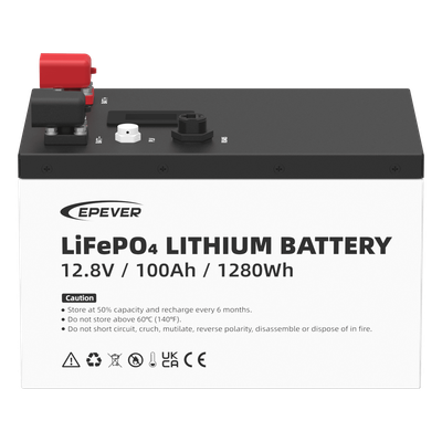 Batería LiFePO4 / 12.8 Vcc / 100 Ah / 1.28 kWh / 6000 Ciclos / IP65 / Pantalla LCD | SIERRA STORE