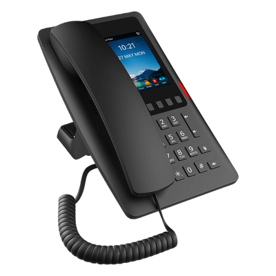 Teléfono IP Hotelero Wi-Fi 6 / Pantalla IPS 3.5" 320x480 / 2 Líneas SIP / 5 Teclas Programables / Puerto USB-A / PoE 802.3af / Audio | SIERRA STORE