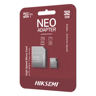 HIKSEMI by HIKVISION HS-TF-C1/32G/NEO/A - Memoria microSD / 32 GB / Clase 10 / Lectura 92 MB/s / Escritura 50 MB/s / NAND TLC / | SIERRA STORE