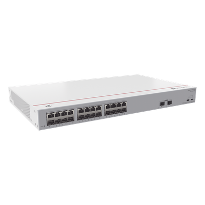 Switch Gigabit No Administrable PoE / 24 Puertos 10/100/1000 Mbps PoE+ / 2 Puertos SFP Uplink / 124W / 52 Gbps | SIERRA STORE