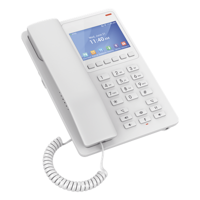 Teléfono IP Hotelero / Pantalla LCD Color / 2 Líneas SIP / Wi-Fi 6 / Códec Opus / 3 Vías Conferencia | SIERRA STORE