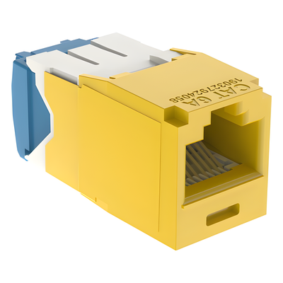 PANDUIT CJ6X88TGYL - Conector Jack RJ45 / Categoría 6A / 8P8C / Terminación TG / Mini-Com / UTP / 22-26 AWG / Color Amarillo | SIERRA STORE