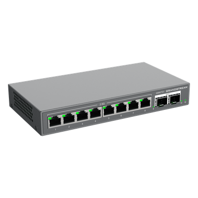 Switch L2 Lite Administrable / 8 Puertos Ethernet 2.5 Gbps / 2 Puertos SFP+ 10 Gbps / VLAN / QoS / Montaje Escritorio o Pared | SIERRA STORE