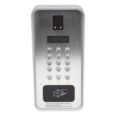 Video portero IP/SIP Con Cámara y pantalla LCD, 2 Relevadores Integrados (entrada y salida), Onvif y lector de tarjetas RFID, puerto | SIERRA STORE