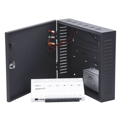 Controlador de Acceso 4 Puertas / 20,000 Huellas / 30,000 Tarjetas / TCP/IP / ADMS PUSH / Fuente 12V 5A / Gabinete | SIERRA STORE