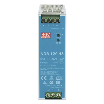 Fuente de poder industrial / 120 W / 48 Vcc / 2.5 A / Entrada universal 90~264 VCA / Riel DIN | SIERRA STORE