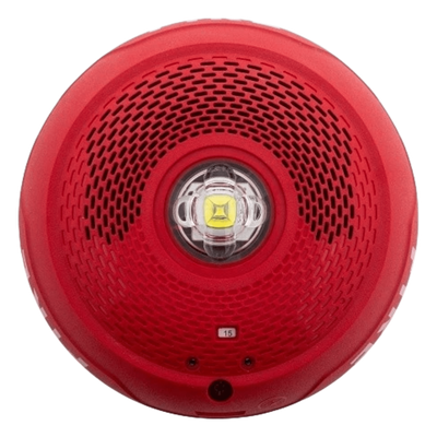 Bocina con Lámpara Estroboscópica LED / Montaje en Techo / Lente Rojo / Candela Seleccionable / 25-70.7 VRMS / 1/4-2 W | SIERRA STORE