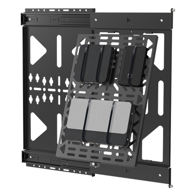 Panel de Almacenamiento AV Deslizante / Capacidad 10 kg (22 lbs) / Rango 300 mm / Acero de Alta Resistencia / Quick-Release / Montaje | SIERRA STORE