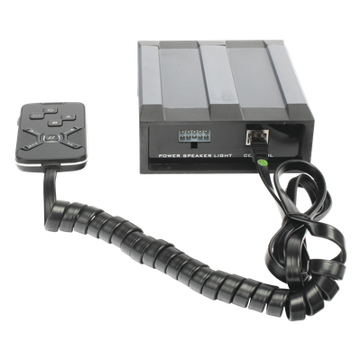 Sirena Vehicular de 100W de Potencia, Con Controlador Unimando Para Tonos, 2 Salidas Auxiliares y Microfono | SIERRA STORE