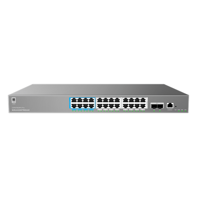 Switch Administrable L2++ / 24 Puertos Gigabit PoE++ 400W / 2 SFP+ / 88 Gbps / 65.472 Mpps / VLAN 4K / QoS Avanzado | SIERRA STORE