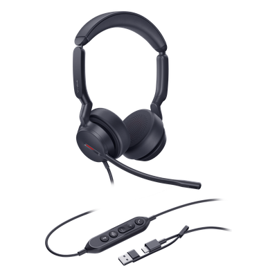 Diadema Alámbrica USB / Cancelación de Ruido con IA / Altavoz 35 mm / Respuesta 20 Hz - 20 kHz / USB-C con Adaptador USB-A / | SIERRA STORE