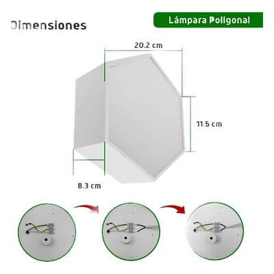 Luminaria LED Poligonal / 18 W / 1 800 lm / 6 500 K / 140° / Sobreponer o Suspendido / 230 x 80 mm | SIERRA STORE
