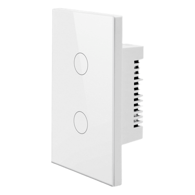 Interruptor Inteligente / 2 Circuitos / ZigBee / Alimentación 100-250V / Neutro Opcional / 800W por Canal / Vidrio Templado | SIERRA STORE