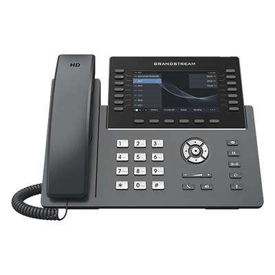 Teléfono IP Carrier-Grade / 14 Líneas SIP / 6 Cuentas / Wi-Fi Dual-Band 802.11ac / Pantalla LCD 5" / Puertos Gigabit / PoE / Audio | SIERRA STORE