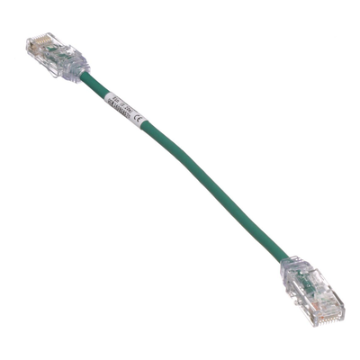PANDUIT UTP28SP8INGR - Cable de Parcheo Cat6 UTP / 28AWG Diámetro Reducido / 3.8 mm / 20.2 cm (0.66 ft) / Verde / LSZH-CM | SIERRA STORE