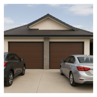 ACCESSPRO APDOOR-89B - Puerta de Garage / Línea Central / Imitación Madera Oscura / 8x9 pies (2.4x2.7 m) / Aislada / Estilo Americano | SIERRA STORE