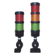 Torre LED Indicadora de Estado / 3 Niveles Rojo-Ámbar-Verde / Buzzer 85 dB / 110-240 VCA / IP53 / Montaje Ajustable 60 mm | SIERRA STORE