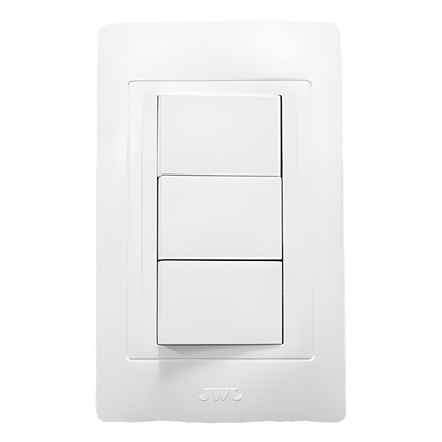 Apagador Triple Sencillo de 10 A/ 127 V CA ~ 60 Hz / Color Blanco. | SIERRA STORE