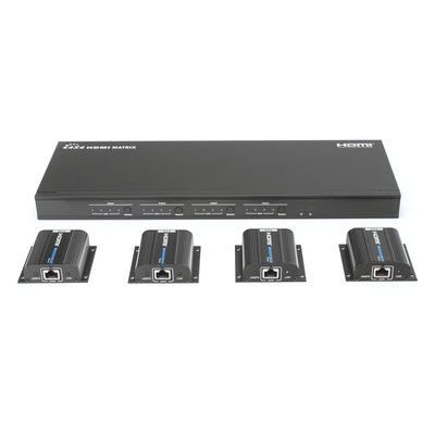 MATRICIAL Y EXTENSOR DE VIDEO HDMI 4 x 4 / 4 Entradas HDMI / 4 Salidas HDMI Loop / 4 Salidas RJ45 para Extender la señal 40 metros por | SIERRA STORE