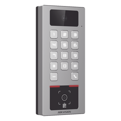HIKVISION DS-K1T502DBWX-CQR-E1 - Teclado con Lector de QR / Cámara 2 Megapixel / Videoportero Multiapartamento / IP65 & IK09 / PoE / 2 | SIERRA STORE