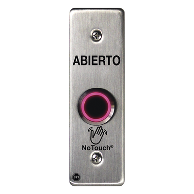 Botón de Salida NoTouch / Sensor IR / Acero Inoxidable 304 / Contacto Seco / LED Dual / Montaje Delgado 0.26" | SIERRA STORE