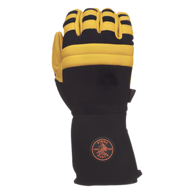 Guantes de Trabajo para Liniero / Cuero Blando / Nudillos Acolchados Doble Fila / Neopreno 4'' (102 mm) / Talla Grande | SIERRA STORE