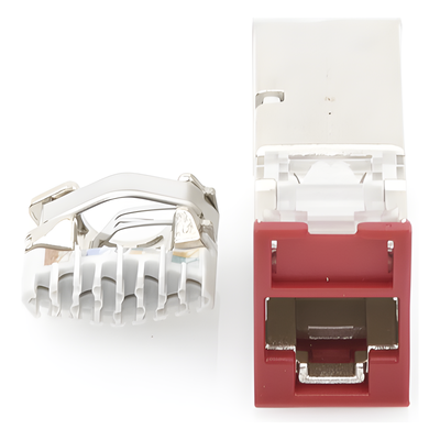 SIEMON Z6A-S03 - Jack Cat6A / Blindado STP / Montaje Híbrido Plano y Angulado / Color Rojo | SIERRA STORE