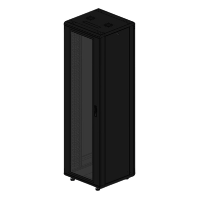 Gabinete Rack de Piso / 42U / 19 Pulgadas / Carga 1000 kg / Puerta Cristal Frontal / 600x605x1990 mm | SIERRA STORE