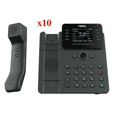 Kit Teléfono IP Empresarial / Pantalla Táctil IPS HD 2.8" / 12 Líneas SIP / Puertos Gigabit con Bypass / Auricular Bluetooth / | SIERRA STORE