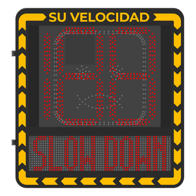 HIKVISION YJP7681-188-NR - Display LED para Control de Velocidad / Alcance Visual 100 m (328 ft) / Indicación por Código de Colores / | SIERRA STORE