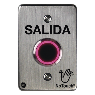Botón de Salida No-Touch IR / Acero Inoxidable 304 Grado Médico / Contacto Seco C / LED Bicolor / 4.5 x 4.5 in | SIERRA STORE