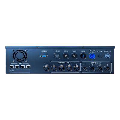 Controlador Central Multimedia / Chasis Rack 2U / Android Embebido / 4 Salidas DMX512 / 2048 Canales / 4 Puertos Gigabit / Pantalla | SIERRA STORE