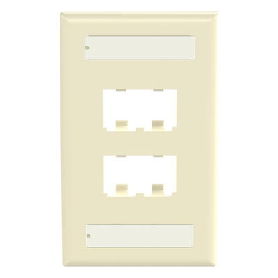 PANDUIT CFPL4EIY - Placa de Pared Vertical / 4 Puertos Mini-Com / Diseño Plano / Con Espacios para Etiquetas / 2.75 x 4.5 in / ABS | SIERRA STORE