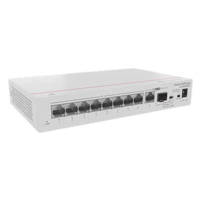 Switch Gigabit No Administrable PoE / 8 Puertos 10/100/1000 Mbps PoE+ / 1 Puerto RJ45 Uplink / 1 Puerto SFP Uplink / 124W / 20 Gbps | SIERRA STORE
