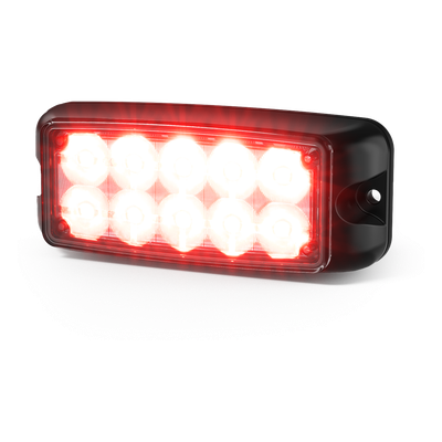 Luz LED de Advertencia / 10 LED de Alta Intensidad / Rojo/Azul / Montaje Superficial / 12-24 VDC / SAE Clase I / IP Resistente al Agua | SIERRA STORE