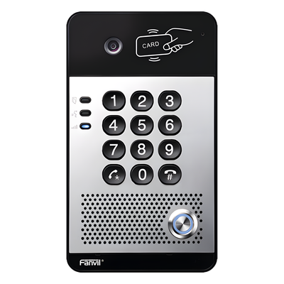 Vídeo Portero IP con 2 líneas SIP, cámara HD, relevador integrado, teclado numérico y lectora de tarjetas RFID para control de acceso | SIERRA STORE