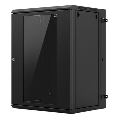 Gabinete Rack / 24 UR / 19 Pulgadas / Puerta de Cristal / Carga 80 kg / Abatible 120° / Laterales Removibles | SIERRA STORE